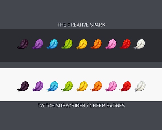 Feathers 9 Twitch Sub Cheer Badges Etsy