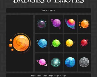 Conjunto Galaxy 2 de emblemas e emotes para Steam (arquivo digital)