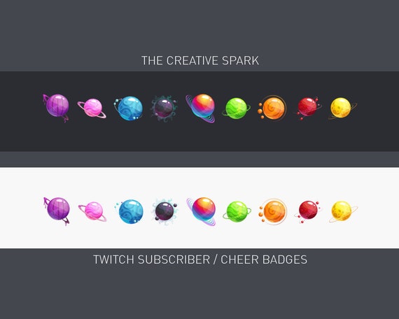 Planet Pack 2 9 Twitch Sub Cheer Badges Etsy