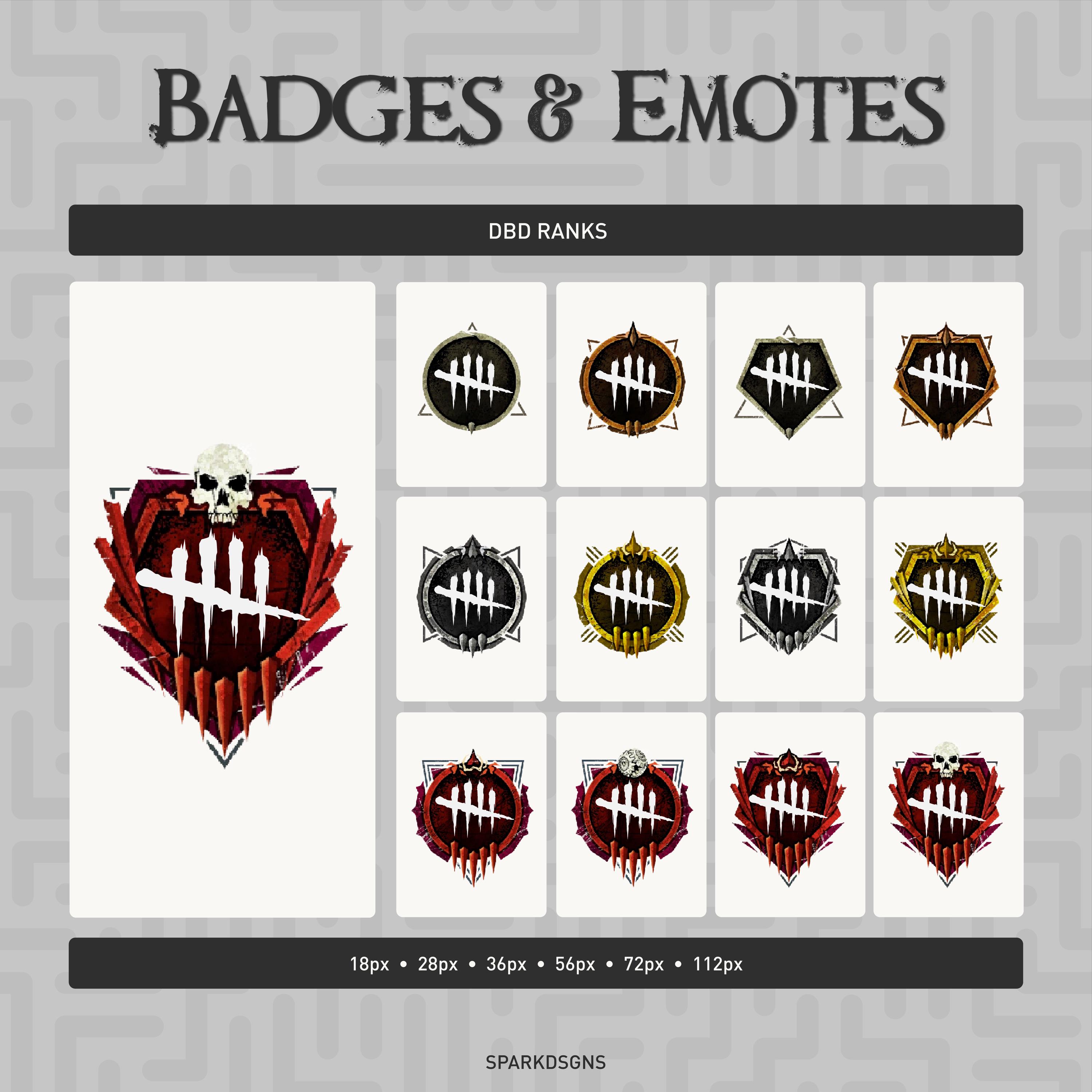 Ddb Ranks DBD Ranks Stream Badges & Emotes (digital File) - Etsy