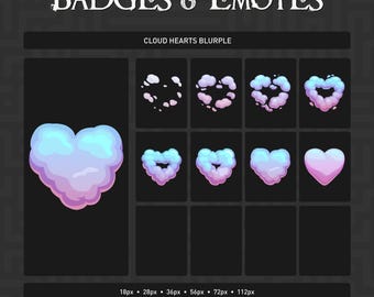 Cloud Hearts Blurple Steam Badges & Emotes (Arquivo Digital)