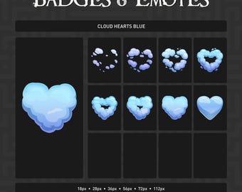 Cloud Hearts Azul - Emblemas e Emotes Steam (Arquivo Digital)