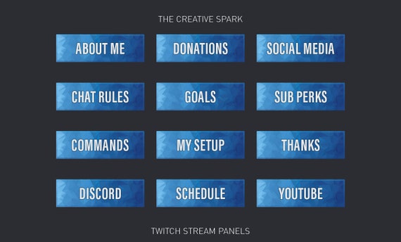 Blue Poly 12 Twitch Panel Package Etsy