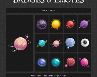 Conjunto Galaxy 1 de emblemas e emotes para Steam (arquivo digital)