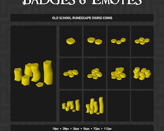 Moedas OSRS, emblemas e emotes para transmissões ao vivo (arquivo digital)