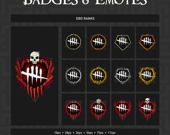 DBD-rangschikkingen voor streambadges en emotes (digitaal bestand)