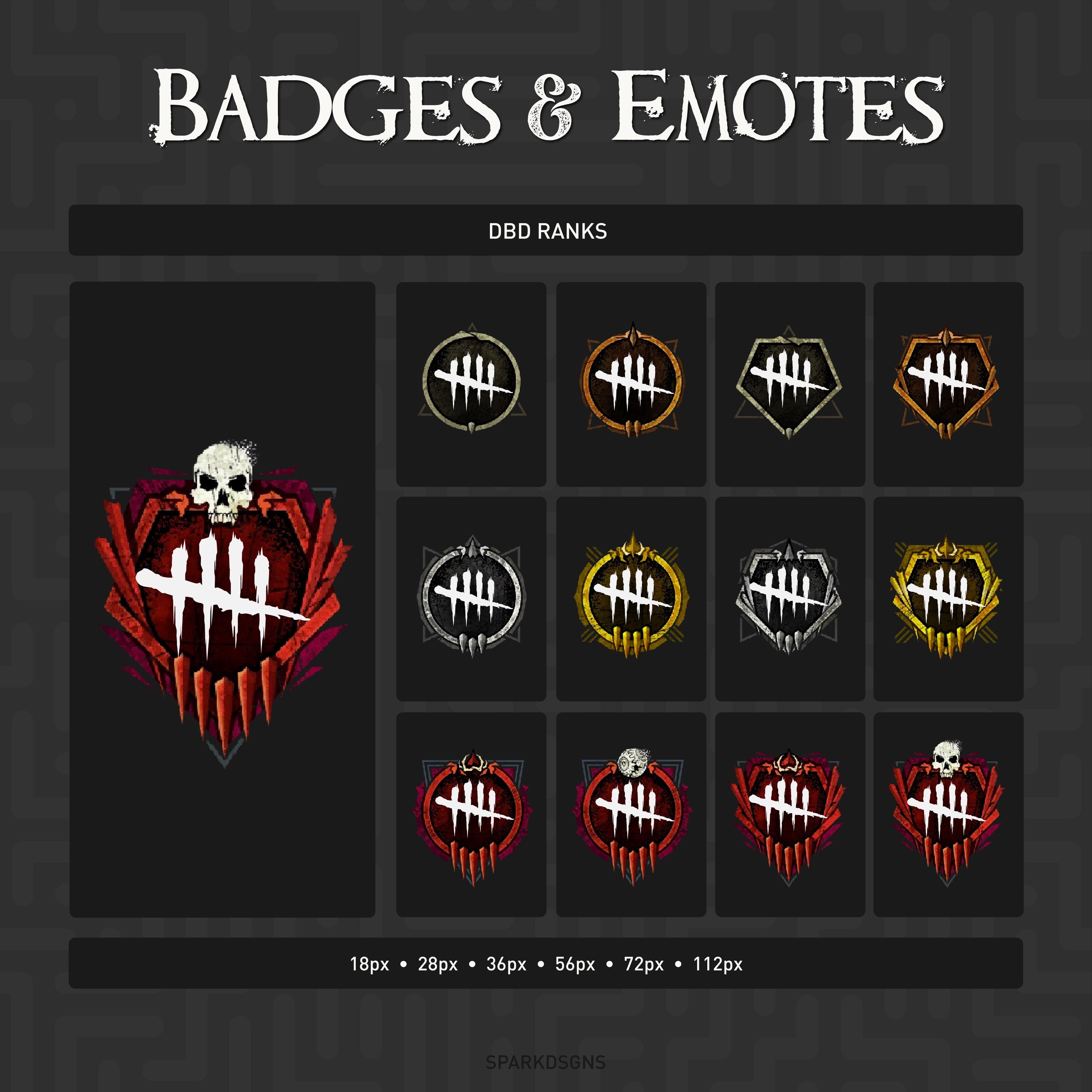 Ddb Ranks DBD Ranks Stream Badges & Emotes (digital File) - Etsy