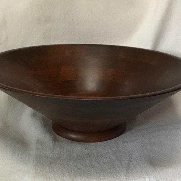 Ozark Walnutware Wood Bowl Footed Natural Walnut Salad Fruit Decor MCM 14" Nice!