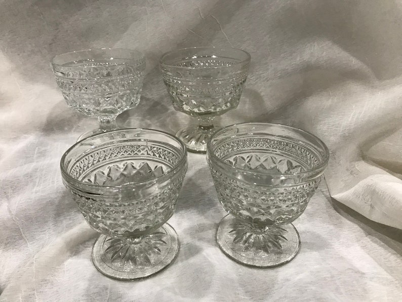 Vintage Cape Cod Cut Glass Sherbet Dishes IG Imperial Etsy