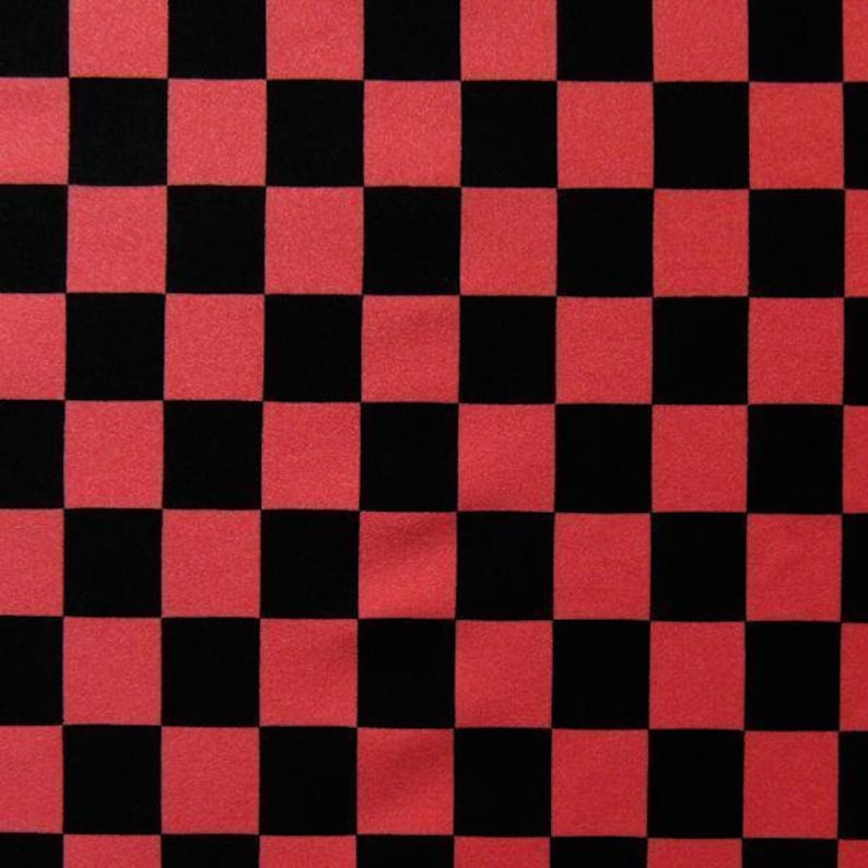 Sewing Materials Sold By The Yard 4 Way Stretch Coralblack Costume Fabric DIY Fabric Checker Print On Spandex