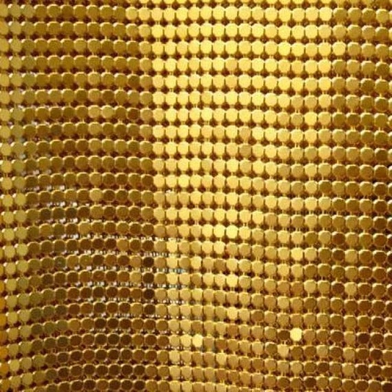 Solid Colored Metal Mesh 18''x 30'', Non-stretch, Gold Sold by the Yard DIY  Fabric Costume Fabric Sewing Materials 