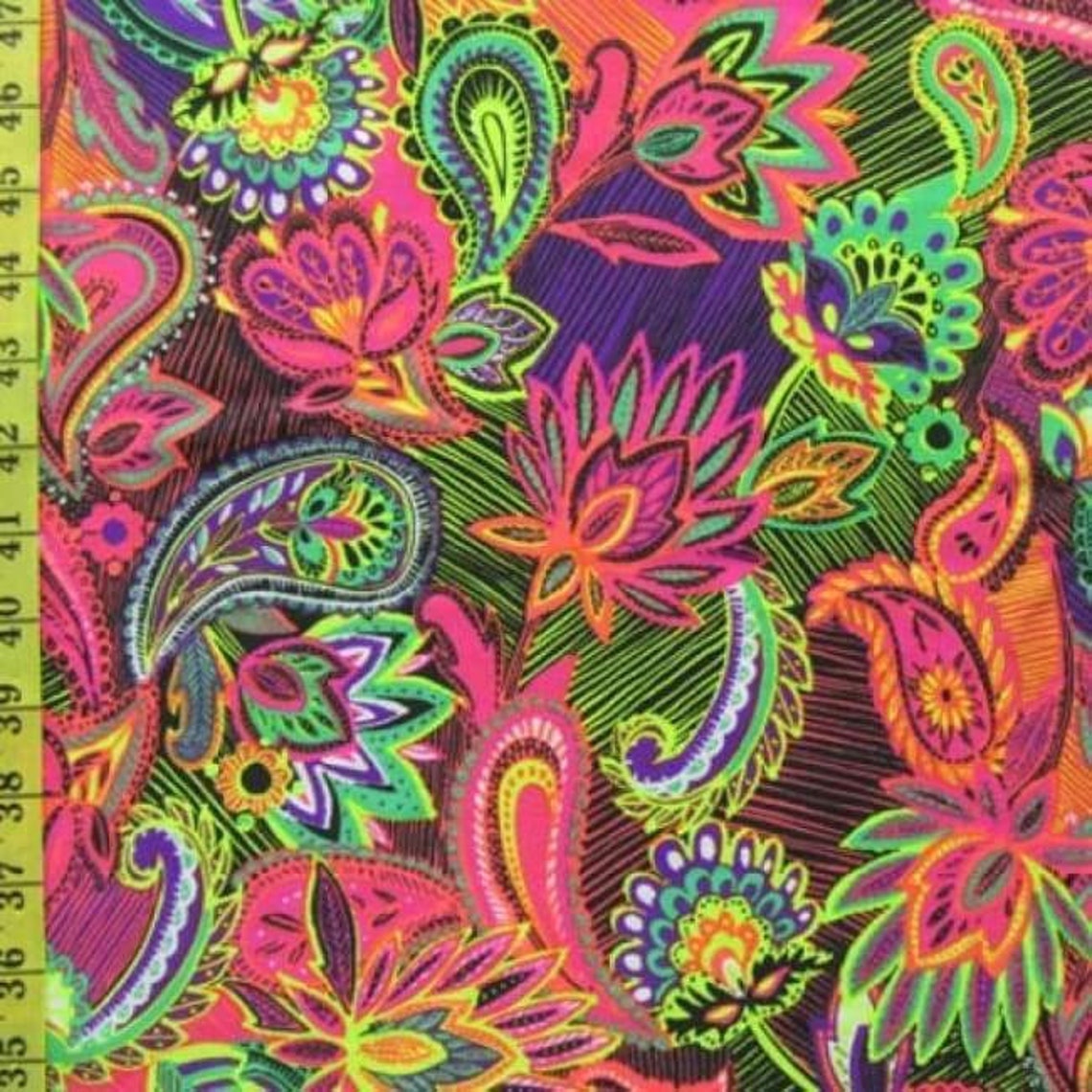 Paisley Print on Nylon Spandex 4 Way Stretch Purple Sold Etsy
