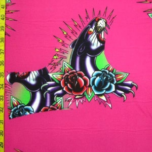 Sea Lion Print On Polyester Spandex, 2 Way Stretch, Multi-colored - Sold By The Yard | DIY Fabric | Costume Fabric | Sewing Materials