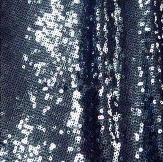 Flat Shiny 3mm Sequin on Polyester Mesh Non-stretch Navy | Etsy