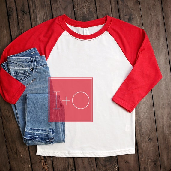 Download Free Flat Lay Mockup Girls Boys Youth Raglan T-Shirt Arb ...