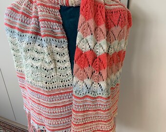 Falling in love, beautifully hand-knitted, lightweight scarf