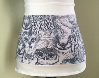 Mens Owl Print Stoma Bag Cover: Cotton Ostomy Support
