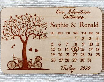 Rustic Calendar Wooden save the date magnets, Wedding Tree Calendar wood save the date magnet  10PCS