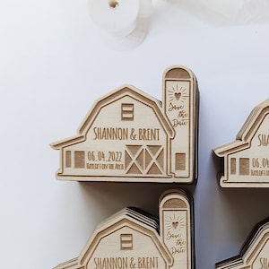 Aimant de réservation de grange, aimant de réservation de date, mariage personnalisé aimant de réservation de date, réservation de grange de date, réservation de date rustique, aimant en bois