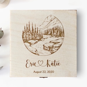 Wedding Jewelry Wooden Ring Box Engraved Custom Engagement Geometric Ring Box Proposal Unique Wood Ring Box