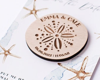 Sand Dollar Save the Date Magnet: Beach Wedding Favor