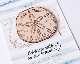 Sand dollar Save the Date Magnet, Nautical wedding favor, Beach wedding magnet, wedding favor magnet, beach save the date,