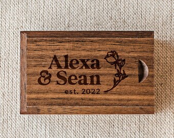 USB Flash Drive, Custom USB Box, Personalized Wooden USB, Wedding Photo usb, Walnut usb Drive Stick, Maple, Walnut usb box, usb drive