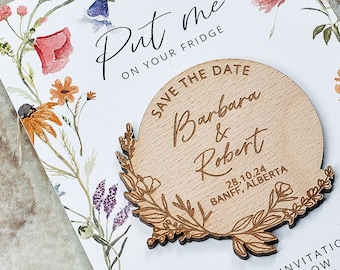 Save the date magnets with cards wildflower save the date magnet destination wedding save the date wooden magnets wedding favor
