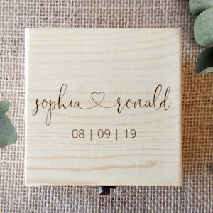 Wedding Jewelry Wooden Ring Box Engraved Custom Engagement Geometric Ring Box Proposal Unique Wood Ring Box