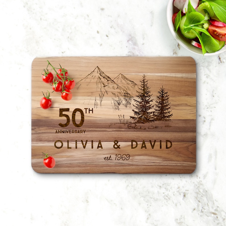 50th Anniversary Gift Custom Cutting Board Personalized Etsy