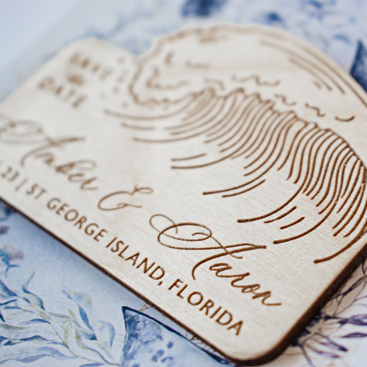 Personalized Wooden Save the Date Magnets