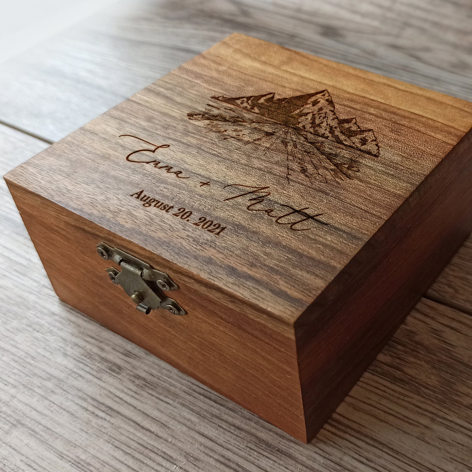 Custom Ring Box With Moss Proposal Ring Box Wood Ring Box - Etsy