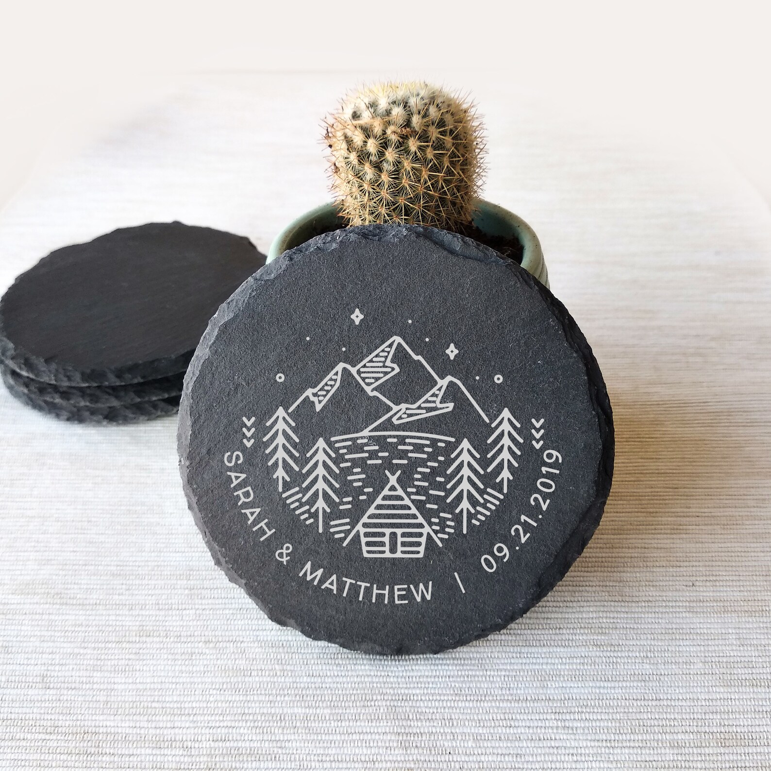 Personalisierte Schiefer Untersetzer gravierte Schiefer Etsy