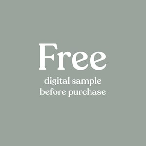 May include: A light gray background with the word "Free" in large white letters. Below, smaller white text reads "digital sample before purchase."