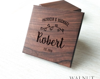 Personalized Walnut Wood Coasters, Engraved Wedding Gift