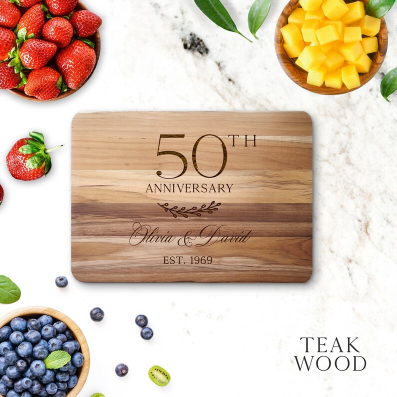 50th Anniversary Gift Custom Cutting Board Personalized Etsy