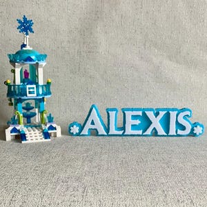 Custom Ice Queen Style Logo, Personalised Name Plate, Desk Sign, Gift for Kids, Custom Gift, Enchanted Snow Decor, Custom Room Sign