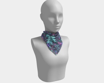 Trippy Groovy Pastel Fractal Scarf