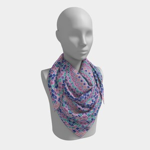 Colorful Jewel Tone Mondrian Mandala Scarf