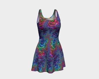 slim fit dress slacks Multi Strap Flare Dress-Sapphire Blue Rainbow main image 0