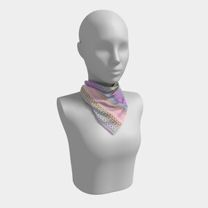 Écharpe groovy funky hippie bohème à rayures pastel