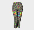 Funky Neon Rainbow Spiral Fractal Polyester Capri Leggings
