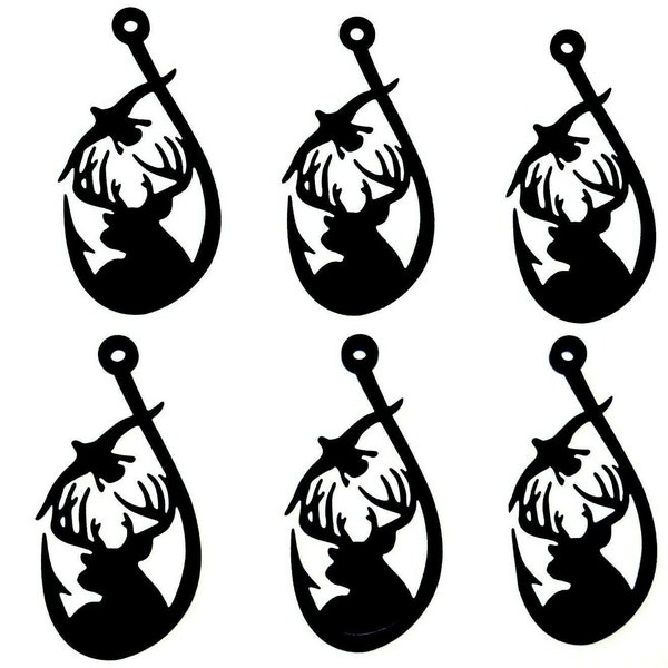 Sportsman, FISHING Hook, DEER, WATERFOWL Silhouette Die Cut/ Cuts, Clipart, Embelishments