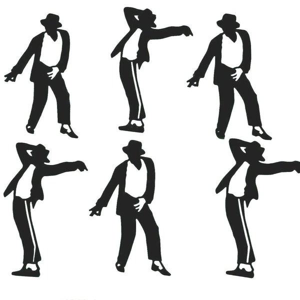 MICHAEL JACKSON DANCING Silhouette Die Cut/ Cuts "Ooh Ooh Oh Ahhhhhh!", Cipart