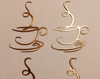 A "Cup of Joe" COFFEE, ESPRESSO Silhouette Die Cut/ Cuts, (Gold or Black) Super Fancy Clipart