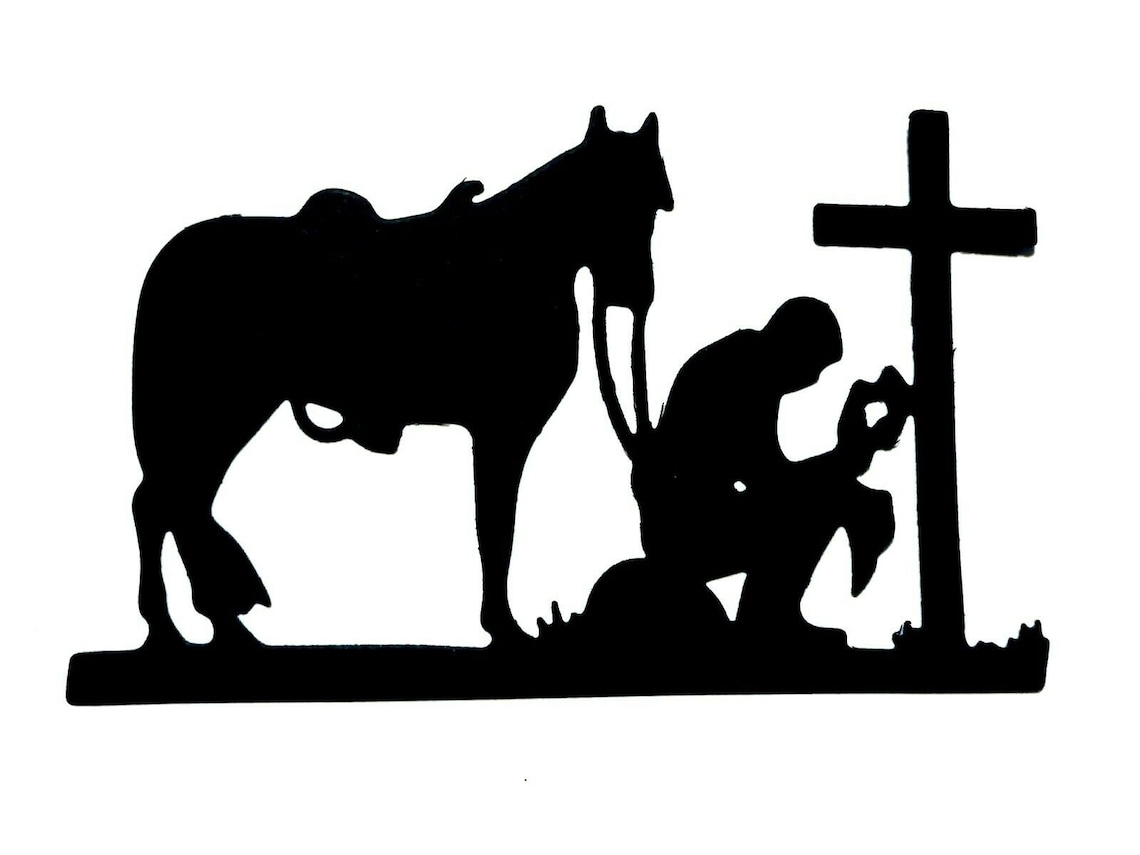 COWBOY /cowboy’s Walking Kneeling at Rugged CROSS With - Etsy