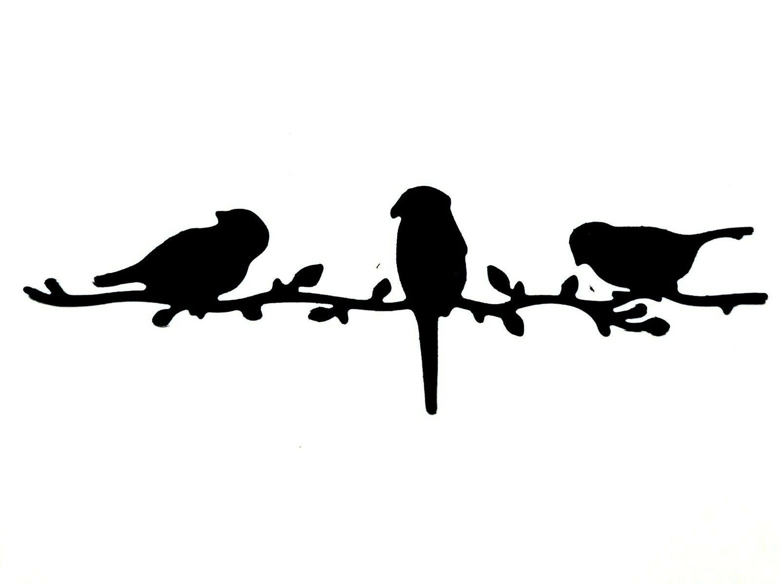 BIRD/ Birds PERCHED on TREE Branches Singing Silhouette Die Etsy