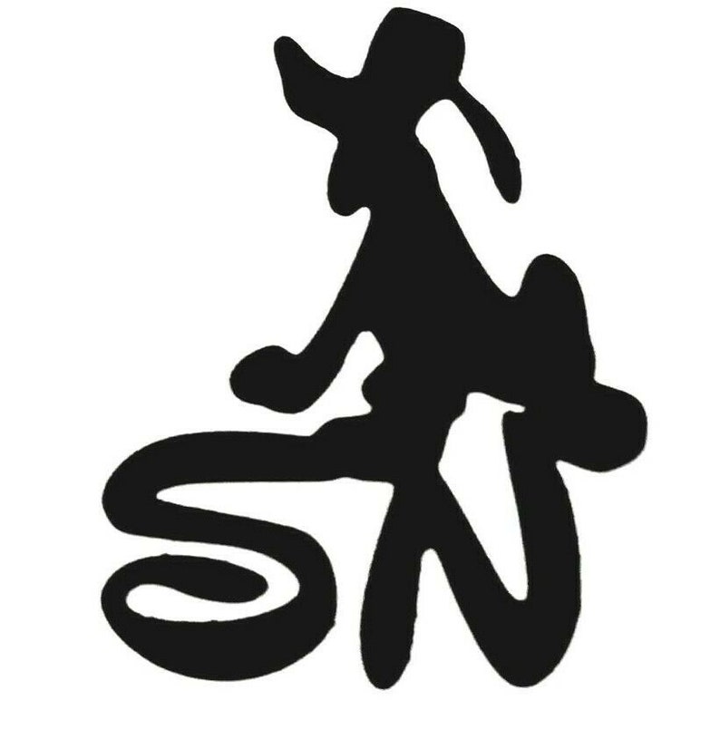 May include: Black and white abstract illustration of a stylized figure with a long, flowing tail.