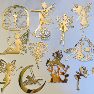 Monsterous! Lot!  GOLD tone FAIRY /FAIRIES silhouette die cut/ cuts -all different! Breathtaking and intricate