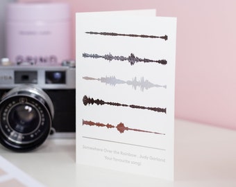 Metallic Foil Soundwave Card with Spotify Code | Perfect Engagement Card, or Birthday Card